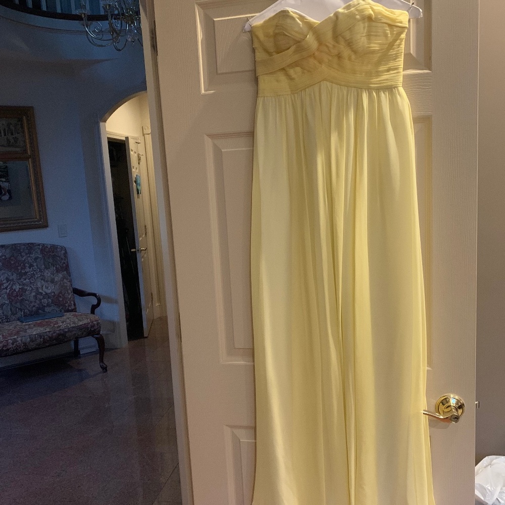 Laila Yellow Strapless Silk Lined Gown sz 2